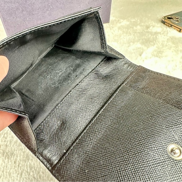 PRADA Tessuto black nylon and leather credit card holder or badge ID wallet case - Picture 11 of 14